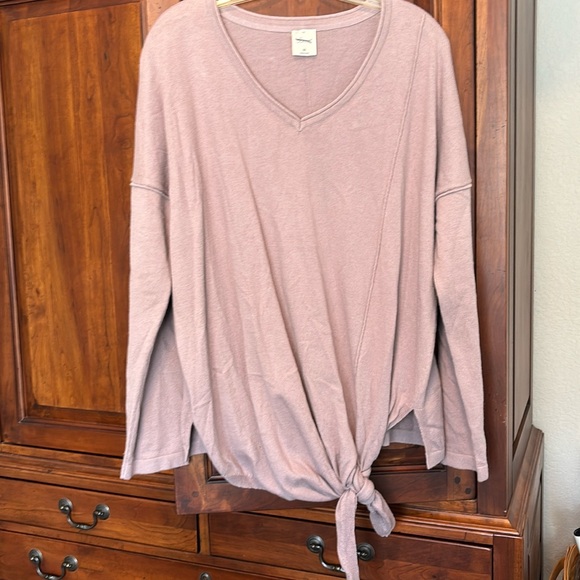 Soma - Women’s Soft Lightweight Sweater with tie bottom. Color: Mauve.  Size: M - Picture 1 of 5